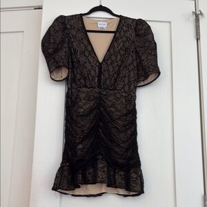 SAYLOR Black Puff Sleeve Mini Dress